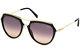 Emilio Pucci Ep16 01b Large Black Gold Aviator Sunglasses Frame 56-18-135 Ep0016