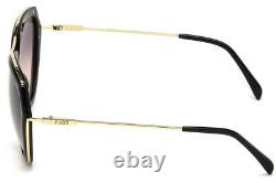 Emilio Pucci EP16 01B Large Black Gold Aviator Sunglasses Frame 56-18-135 EP0016