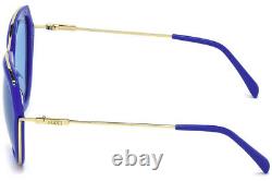 Emilio Pucci EP16 90V Blue Plastic Aviator Sunglasses Frame 56-18-135 EP0016