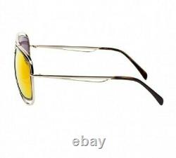 Emilio Pucci EP3 44U Mirrored Gold Aviator Sunglasses Frame 58-15-135 EP0003