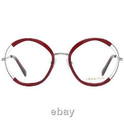 Emilio Pucci EP5089 Women Red Silver Optical Frame Round Full Rim Casual Eyewear