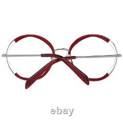 Emilio Pucci EP5089 Women Red Silver Optical Frame Round Full Rim Casual Eyewear
