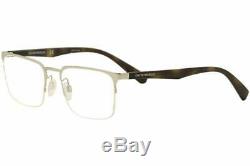 Emporio Armani 1062 3015 Matte Silver & Havana Half Rim Eyeglasses Frames 53mm