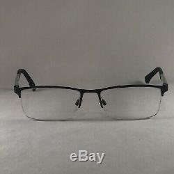 Emporio Armani EA 1041 3094 Eyeglass Frames Flex Half Rim Black Silver 55-17-140