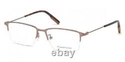 Ermenegildo Zegna EZ5155-D 036 Brown Silver Semi Rimless Eyeglasses 55-17-145 EZ