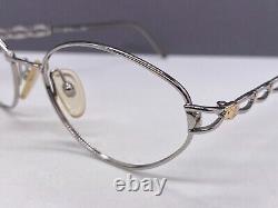 Eyeglasses Frames Woman Round Oval Silver Full Rim Vintage 90s 3533 Cat Eye