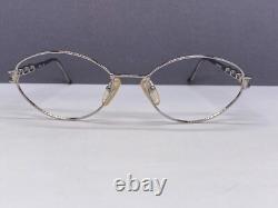 Eyeglasses Frames Woman Round Oval Silver Full Rim Vintage 90s 3533 Cat Eye