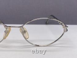 Eyeglasses Frames Woman Round Oval Silver Full Rim Vintage 90s 3533 Cat Eye