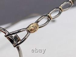 Eyeglasses Frames Woman Round Oval Silver Full Rim Vintage 90s 3533 Cat Eye