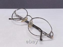 Eyeglasses Frames Woman Round Oval Silver Full Rim Vintage 90s 3533 Cat Eye