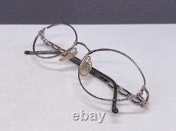 Eyeglasses Frames Woman Round Oval Silver Full Rim Vintage 90s 3533 Cat Eye