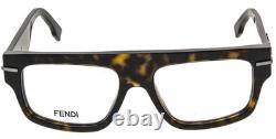 FENDI FENDIGRAPHY FE50062I 052 HAVANA WithSILVER ACENTS AUTHENTIC EYEGLASSES 54-17