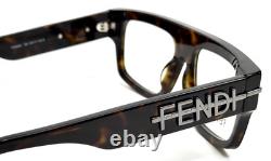 FENDI FENDIGRAPHY FE50062I 052 HAVANA WithSILVER ACENTS AUTHENTIC EYEGLASSES 54-17