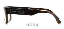 FENDI FENDIGRAPHY FE50062I 052 HAVANA WithSILVER ACENTS AUTHENTIC EYEGLASSES 54-17