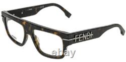 FENDI FENDIGRAPHY FE50062I 052 HAVANA WithSILVER ACENTS AUTHENTIC EYEGLASSES 54-17