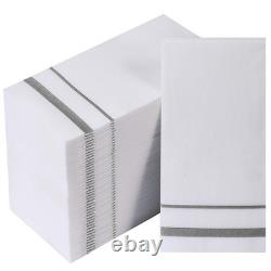 FOCUSLINE 800 Piece Silver Rim Design Dinnerware Set, Includes 100 Dinner Pla