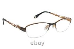 FYSH 3528 186 Matte Brown Metal Semi Rim Optical Eyeglasses Frame 53-18-135 RX A