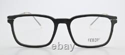 Feb31st Glasses Marc Silver Matte Brown Wood Rectangular Square Ultra Light M