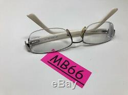 Fendi 963 Eyeglasses Frame 53-16-135 045 Italy White Silver Half Rim MB66