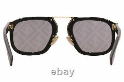 Fendi FF-M0105/S 807MD Sunglasses Men's Black-Gold/Silver Decor Mirror Lenses