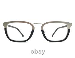 Fiction Eyeglasses Frames POST SVBK Silver Black Square Full Rim 51-20-140