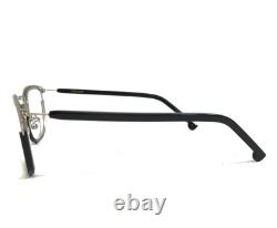 Fiction Eyeglasses Frames POST SVBK Silver Black Square Full Rim 51-20-140