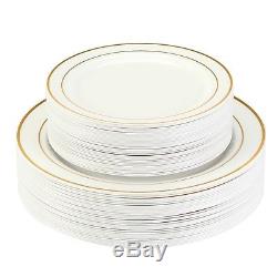 Finest Cutlery Heavyweight Disposable Wedding Party Plastic Plates 240 pack WOW