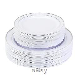 Finest Cutlery Heavyweight Disposable Wedding Party Plastic Plates 240 pack WOW