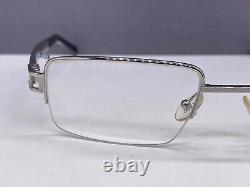 Fred Eyeglasses Frames men Silver Rectangular Hawaii half Rim Large XL Palladium