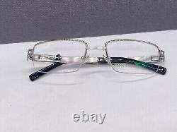Fred Eyeglasses Frames men Silver Rectangular Hawaii half Rim Large XL Palladium