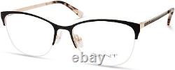 GANT GA4116 002 Black Metal Semi Rim Woman Optical Eyeglasses Frame 53-17-140 RX