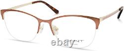 GANT GA4116 046 Brown Metal Semi Rim Woman Optical Eyeglasses Frame 53-17-140 RX
