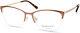 Gant Ga4116 046 Brown Metal Semi Rim Woman Optical Eyeglasses Frame 53-17-140 Rx