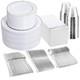 Gather 700pcs Silver Plastic Plates Silver Plates Set 100guest Disposable