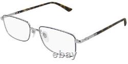 GUCCI GG0391O 008 Rectangular Blue Silver Havana Demo Lens 55mm Men's Eyeglasses