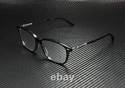 GUCCI GG0520O 001 Square Black Shiny Ruthenium Demo Lens 53 mm Men's Eyeglasses