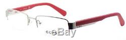 GUESS GU1774 SIRD Men's Half-Rim Eyeglasses Frames 55-18-145 Silver / Red + CASE