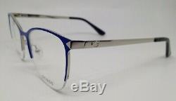 GUESS GU2666 Blue/Silver 090 Semi Rim Metal Eyeglasses Frame 53-17-135 CatEye
