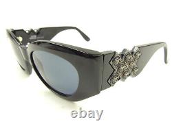 Gianni Versace Sunglasses Glasses Black Silver With Medusa Plastic Full Rim