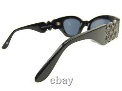 Gianni Versace Sunglasses Glasses Black Silver With Medusa Plastic Full Rim