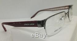 Giorgio Armani GA882 O83 Silver Red Big Semi-Rim Eyeglasses 53-18-140 New RX