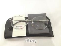 Giorgio Armani Ga864 010 Shiny Silver Large Round Metal Eyeglasses 52-18-145