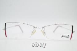 Glasses Flair 454 Silver Black Red Half-Rim Eyeglasses Frame New