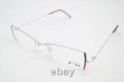 Glasses Flair 454 Silver Black Red Half-Rim Eyeglasses Frame New