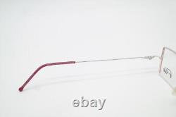 Glasses Flair 454 Silver Black Red Half-Rim Eyeglasses Frame New