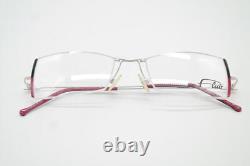 Glasses Flair 454 Silver Black Red Half-Rim Eyeglasses Frame New