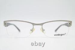 Glasses by Bogen VB622 Silver Black Half-Rim Eyeglasses Frame New
