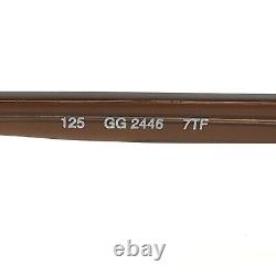Gucci Eyeglasses Frames GG2446 7TF Brown Silver Rectangular Full Rim 51-16-125