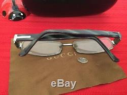 Gucci Eyeglasses GG 1867 AOI Silver/Horn Rim Designer Frame Italy 55-16 135