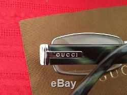Gucci Eyeglasses GG 1867 AOI Silver/Horn Rim Designer Frame Italy 55-16 135